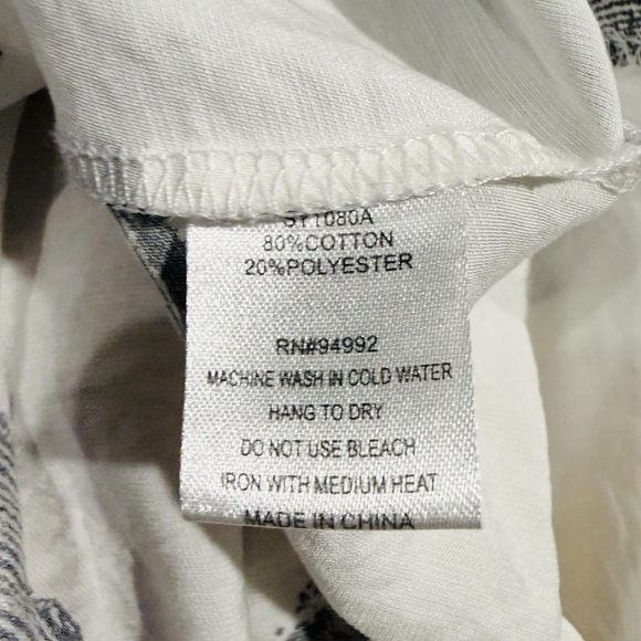 P. Luca Milano Abstract Art Wood Print Top Batwing Dolman Sleeve Black White L - Picture 5 of 7